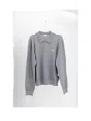 Celine Men Cotton Polo Shirt With Triomphe Detail In Gray
