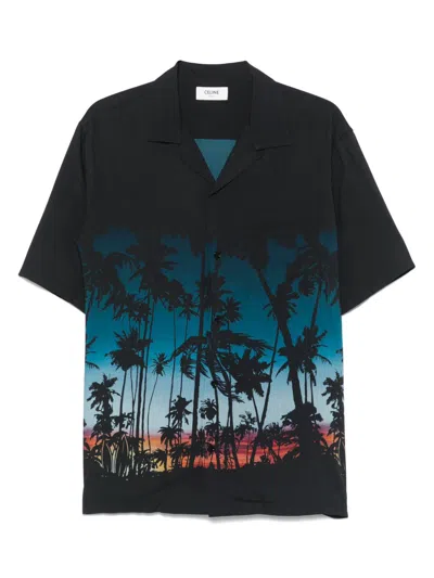Celine Men Printed Shirt In Black