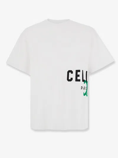 Celine Men Relaxed Cotton Jersey T-shirt In White