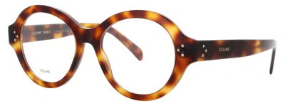Celine Men's Round Acetate Eyeglasses 52-18-145 In 053 - Blonde Havana / Demo