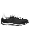 Celine Leather And Suede-trimmed Logo-embroidered Shell Sneakers In Black