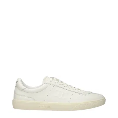 Celine Men's Sneakers White/dirty White Leather In Neutral
