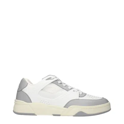 Celine Men's Sneakers White/grey Leather In Gray