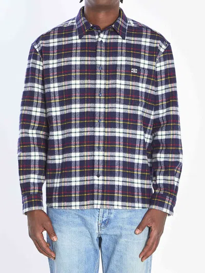 Celine Men Soft Checked Shirt In Multi