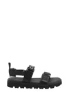 Celine Toe Flat Sole Buckle Detailing Sandals In Black