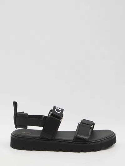 Celine Men Strappy Sandals In Black