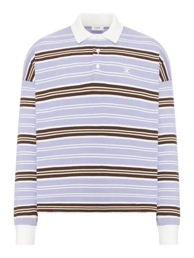 CELINE CELINE MEN STRIPED COTTON POLO SHIRT