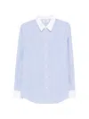 Celine Shirt Button Down Collar Striped Pattern In Blue
