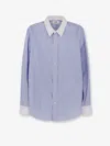 Celine Shirt Button Down Collar Striped Pattern In Blue