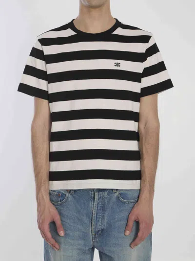 Celine Men Striped Triomphe T-shirt In Multi