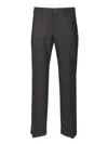 Celine Men Striped Wool Flannel Trousers In Gray
