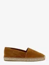 Celine Triomphe Suede Espadrilles In Brown