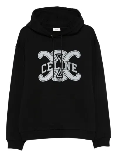 Celine Men Sweatshirt Cotton In Black