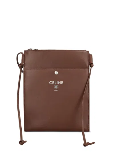 Celine Sharp Pouch Crossbody Bag Adjustable Strap In Brown