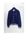 Celine Teddy Jacket In Double Face Jersey In Blue