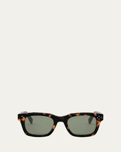 CELINE MEN'S THREE DOTS ACETATE AND NYLON SQUARE SUNGLASSES