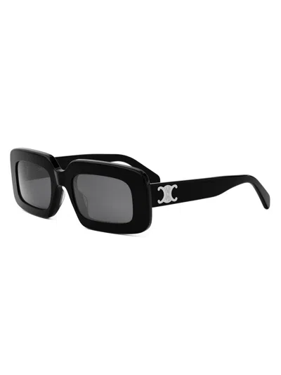 Celine Men's Triomphe 54mm Rectangular Sunglasses In Black