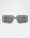 Celine Men's Triomphe Acetate Rectangle Sunglasses In Green