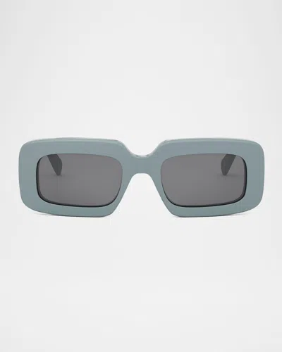 Celine Men's Triomphe Acetate Rectangle Sunglasses In Green