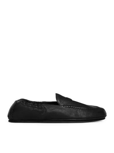 Celine Adam Loafer With Triomphe In Goatskin In Black