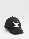 Celine Men Triomphe Baseball Cap In Black
