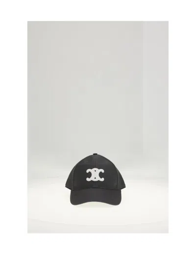 Celine Men Triomphe Baseball Cap In Green