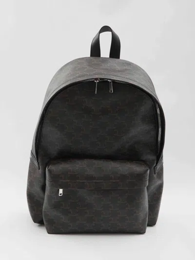 Celine Men Triomphe Canvas Backpack In Black