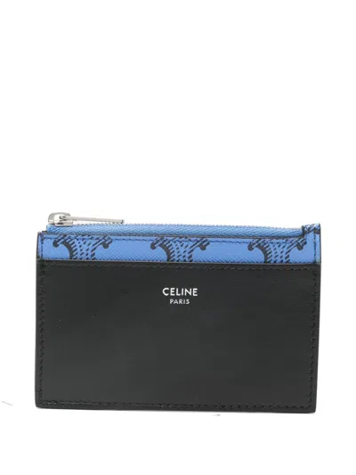 Celine Men Triomphe Canvas Credit Card Case In Black