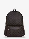 Celine Medium Backpack In Triomphe Canvas And Calfskin Leather In Brown