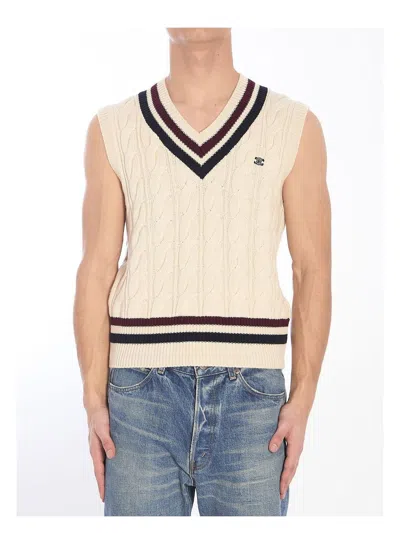 Celine Man Sweater Cream Size M Cashmere In White