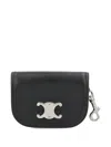 Celine Men Triomphe Leather Keyring In Brown