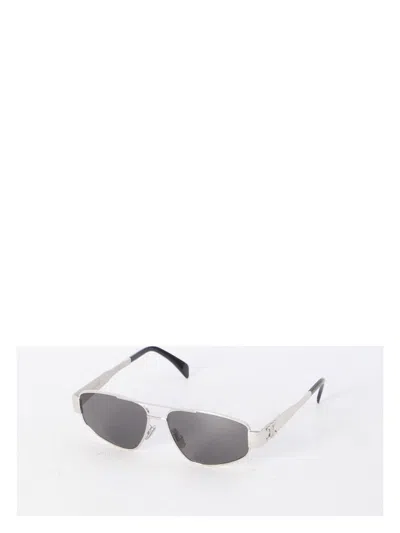 Celine Men's Triomphe Metal 03 Sunglasses In Silver