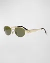 Celine Round Metal Sunglasses In Gold
