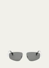Celine Cl40281u Metal Triomphe 16a Argento Sunglasses In Sblkbrn