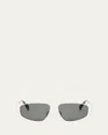 Celine Cl40281u Metal Triomphe 16a Argento Sunglasses In Shiny Palladium / Smoke