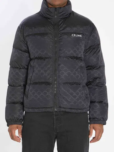 Celine Men Triomphe Puffer Jacket In Black