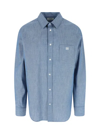 Celine Men Triomphe' Shirt In Blue