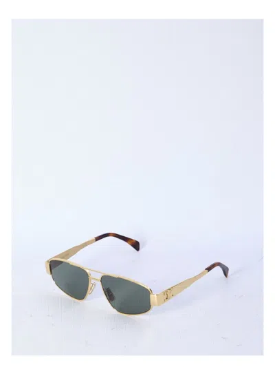 Celine Triomphe Metal 03 D-frame Gold-tone Sunglasses