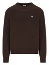 Celine Men Triomphe Wool Crewneck Sweater In Animal Print