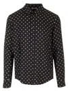 Celine Men Viscose Print Shirt In Black