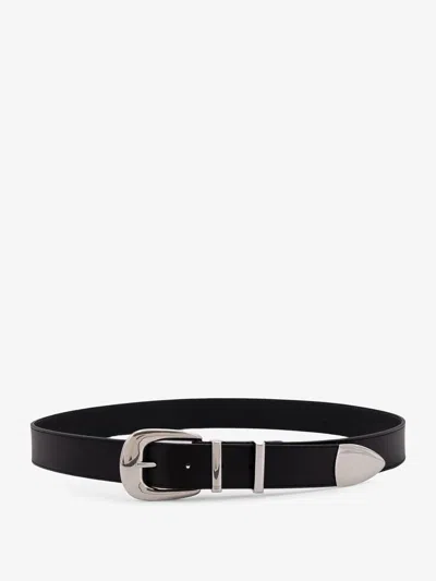Celine Men Western Leather Belt In Black