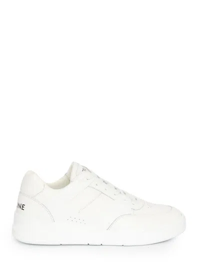 Celine Men's White Perforated Low Top Sneakers