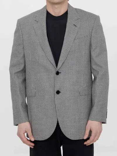 Celine Men Wool And Cashmere Jacket In Gray