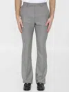 Celine Flared Wool And Cashmere Pants In Gray