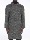 Celine Camden Wool Tweed Coat With Button Closure And Side Pockets In Multi