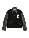 Celine Men Wool Felt Teddy Jacket In Black