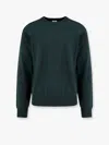 Celine Men Wool Sweater With Embroidered Logo On The Front In Green