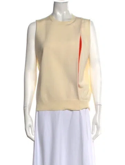 Pre-owned Celine Merino Wool Crew Neck Sweater In Neutrals