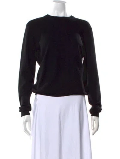 Pre-owned Celine Merino Wool Crew Neck Sweatshirt In Black