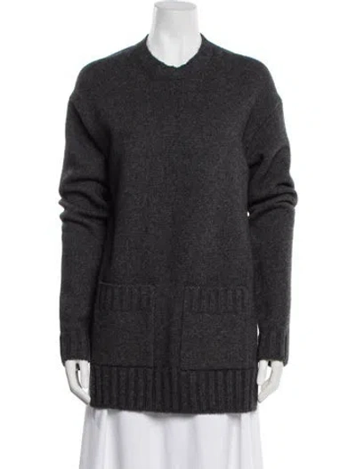 Pre-owned Celine Merino Wool Mock Neck Sweater In Gray